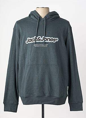 Sweat-shirt à capuche tissage jersey manches longues vert JACK & JONES homme