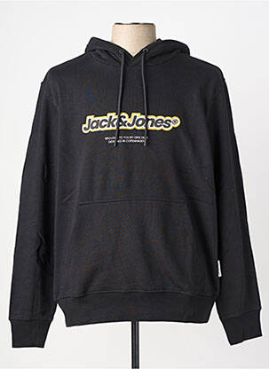 Sweat-shirt à capuche tissage jersey manches longues noir JACK & JONES homme