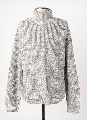 Pull col roulé tissage chiné manches longues gris JACK & JONES femme