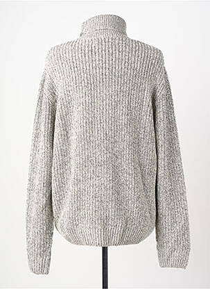 Pull col roulé tissage chiné manches longues gris JACK & JONES femme