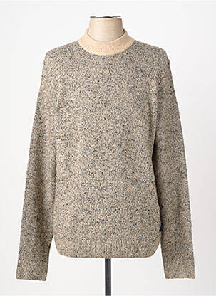 Pull stretch manches longues beige JACK & JONES homme