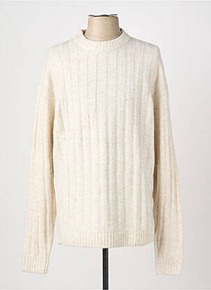 Pull stretch manches longues beige JACK & JONES homme