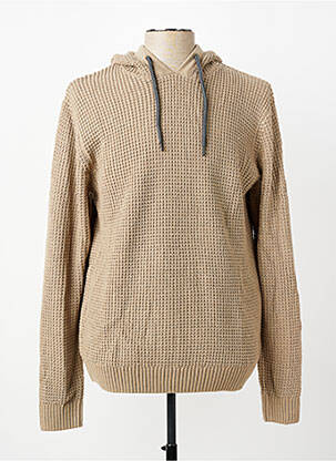 Pull col rond manches longues beige JACK & JONES homme