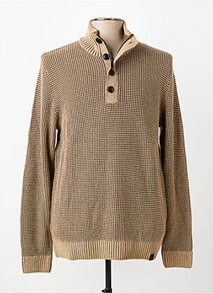 Pull stretch manches longues beige JACK & JONES homme