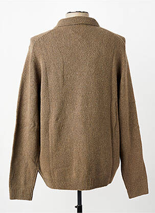 Pull col polo manches longues marron JACK & JONES homme
