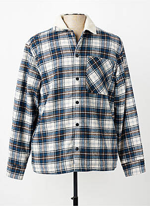 Veste casual finition intérieure fourrure synthétique bleu JACK & JONES homme