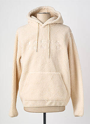 Sweat-shirt à capuche poches manches longues beige JACK & JONES homme