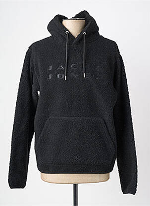 Sweat-shirt à capuche poches manches longues noir JACK & JONES homme