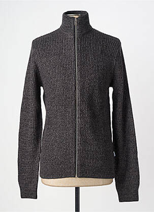 Gilet manches longues tissage chiné gris JACK & JONES homme