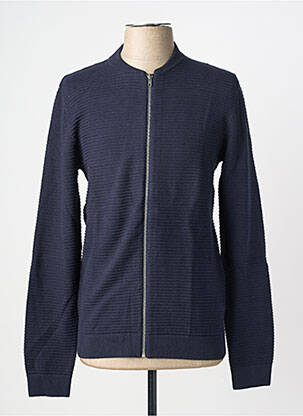 Gilet manches longues col v bleu JACK & JONES homme