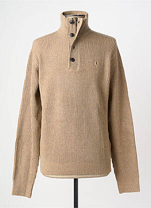 Pull stretch manches longues beige JACK & JONES homme