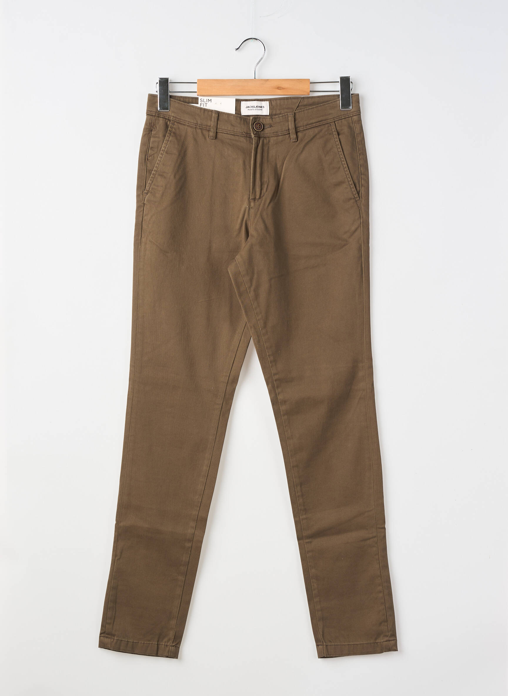 Pantalon chino stretch taille normale marron JACK & JONES homme