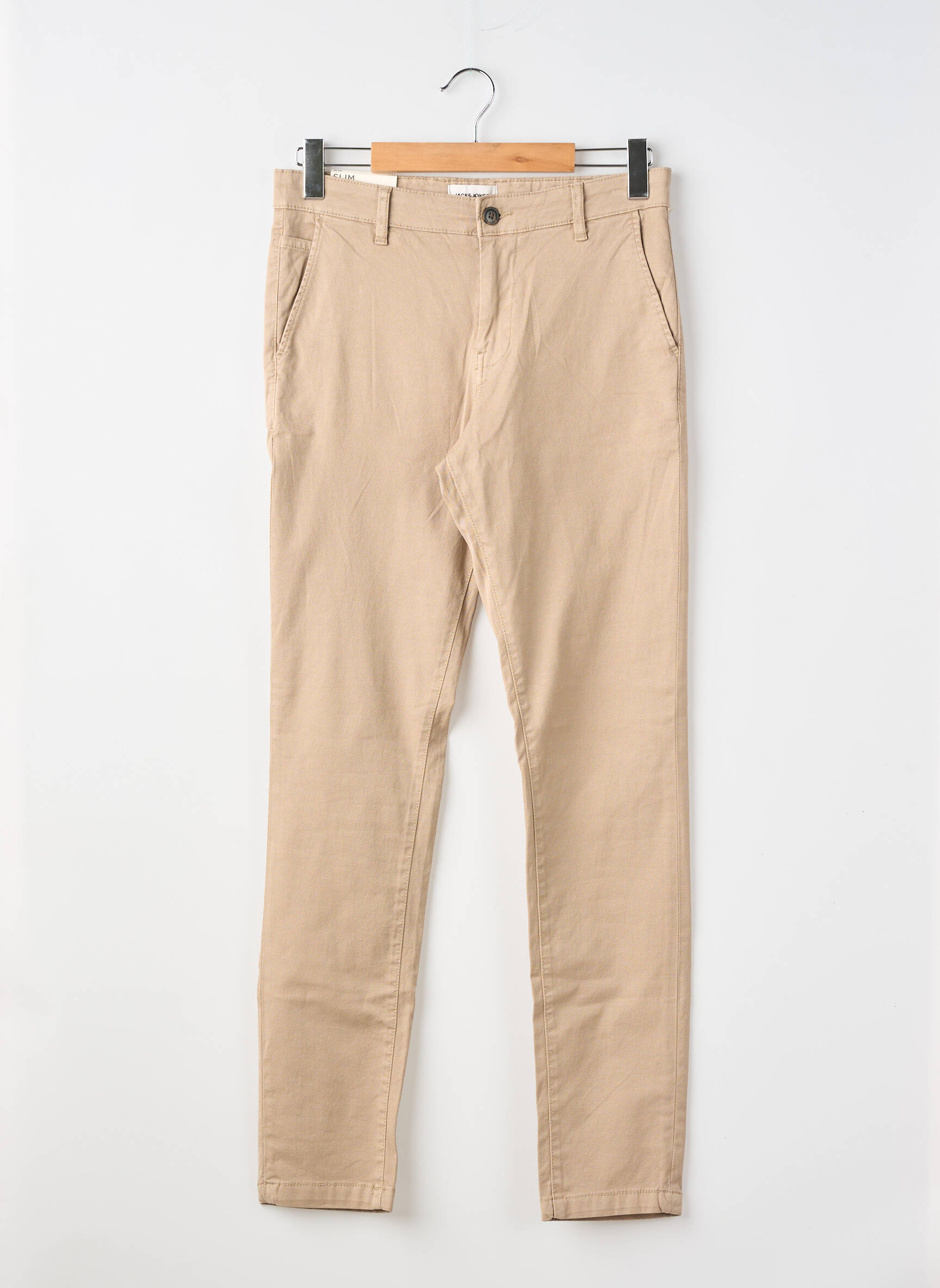 Pantalon chino tissage popeline taille normale beige JACK & JONES homme