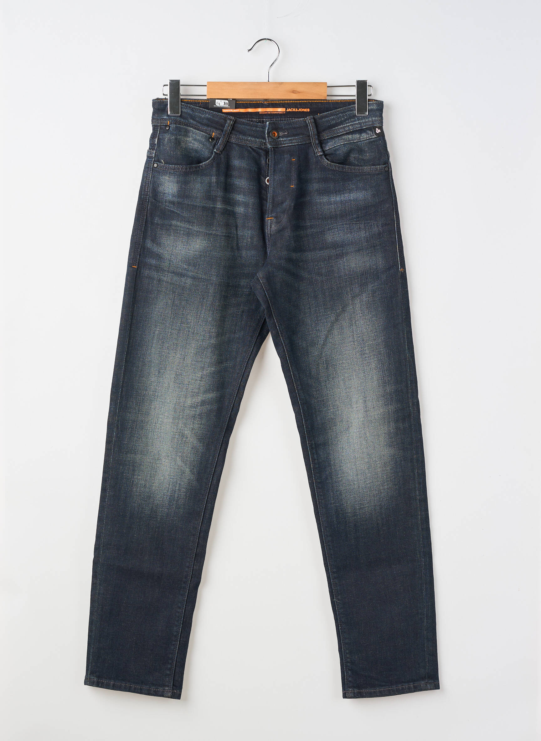 Jeans coupe slim fermeture boutonnée sur le devant taille normale noir JACK & JONES homme