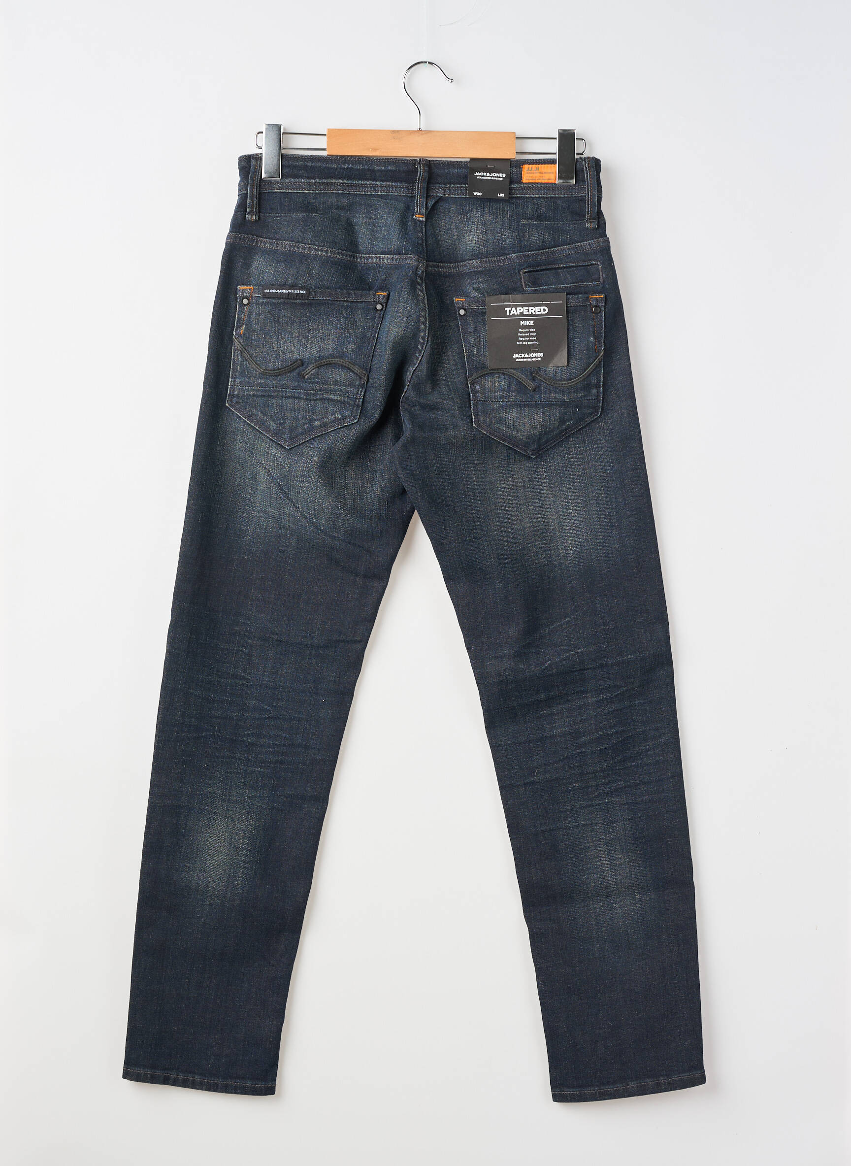 Jeans coupe slim fermeture boutonnée sur le devant taille normale noir JACK & JONES homme