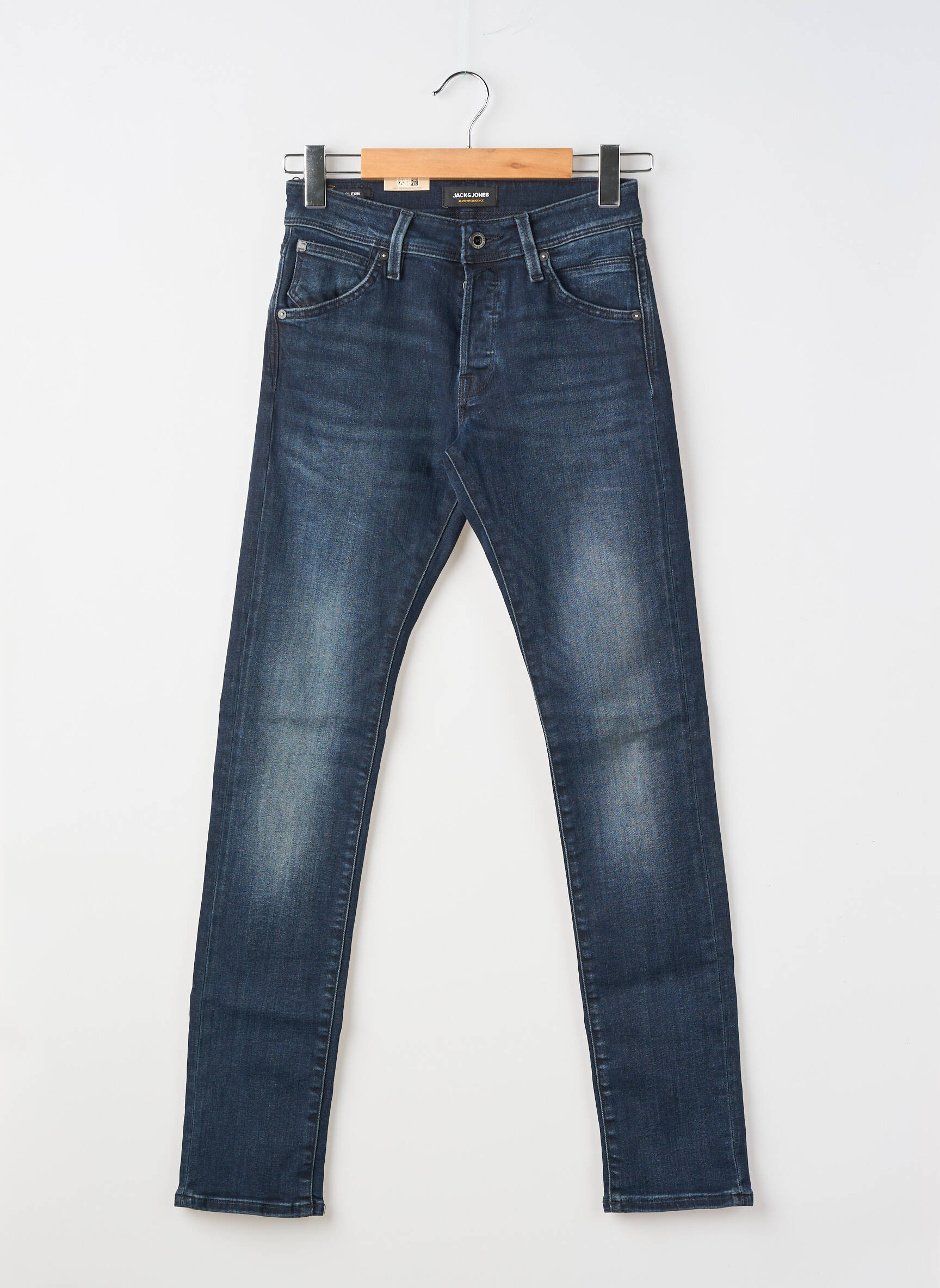 Jeans coupe slim fermeture boutonnée sur le devant taille normale bleu JACK & JONES homme