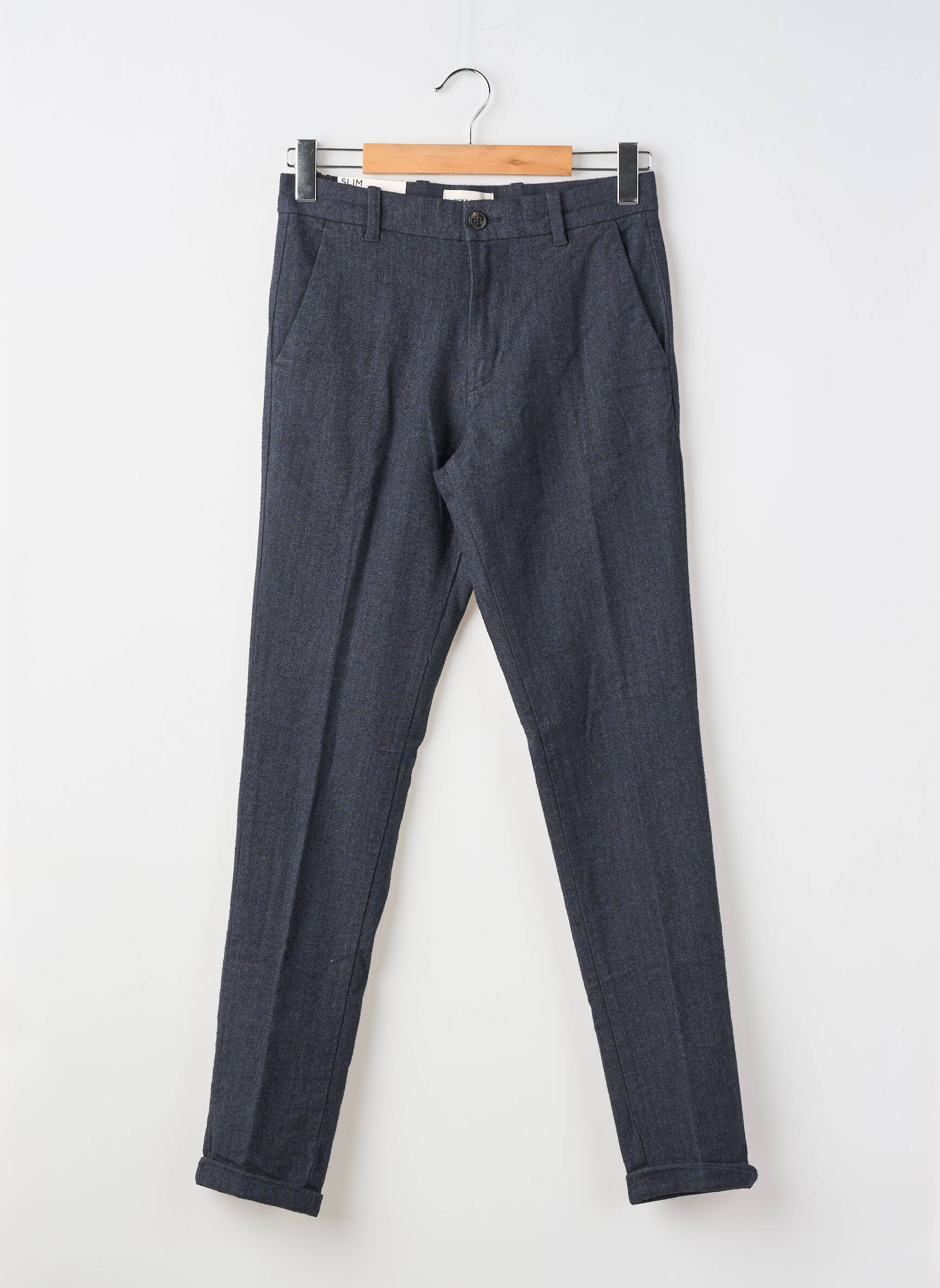 Pantalon droit tissage chiné taille normale bleu JACK & JONES homme