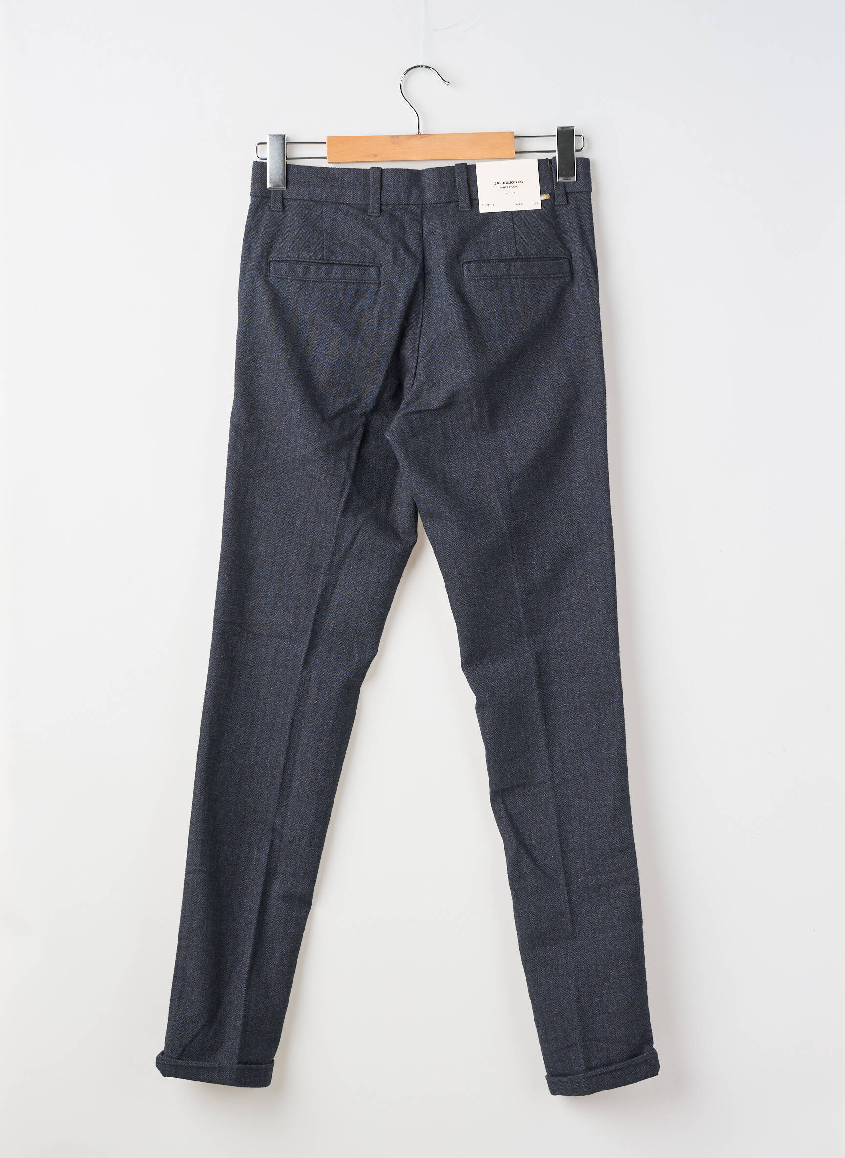 Pantalon droit tissage chiné taille normale bleu JACK & JONES homme