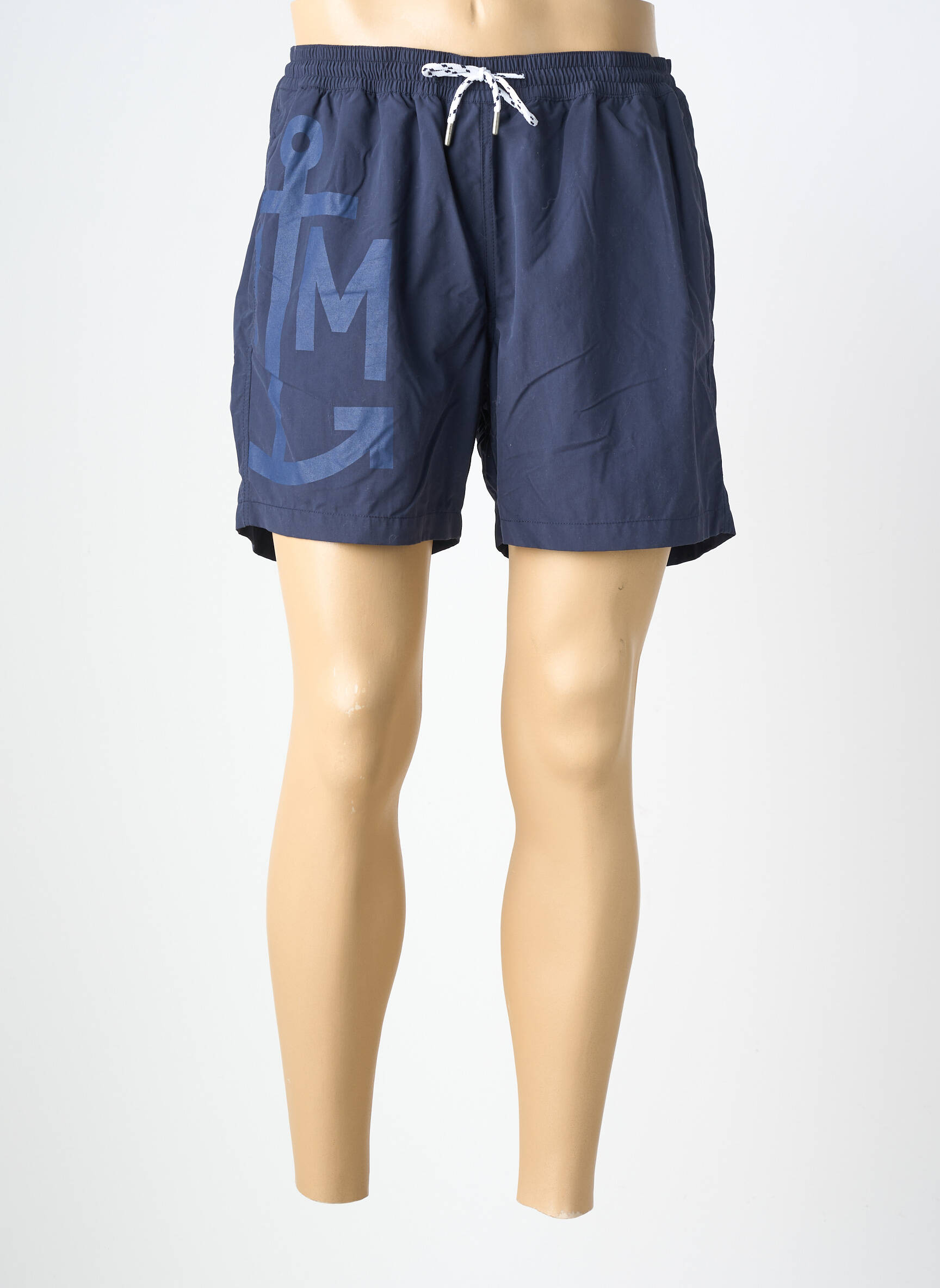 Short de bain effet matière satinée bleu MAT DE MISAINE homme