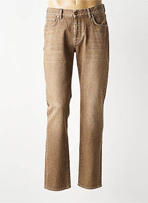 Jeans coupe slim fermeture boutonnée sur le devant taille normale marron BARMAS homme