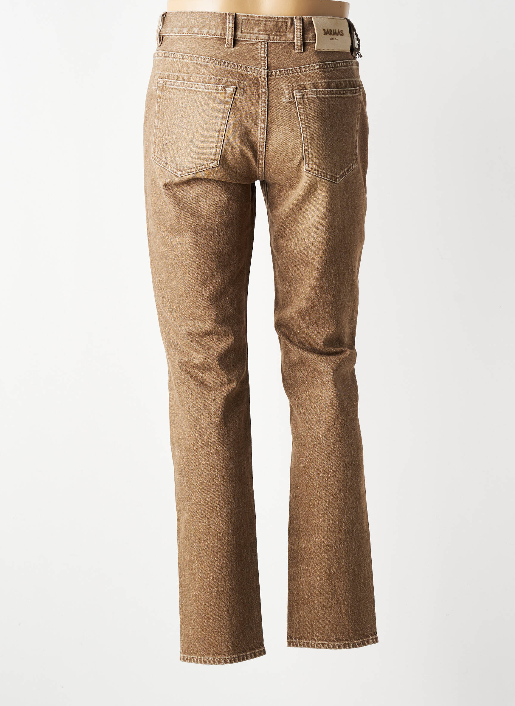 Jeans coupe slim fermeture boutonnée sur le devant taille normale marron BARMAS homme