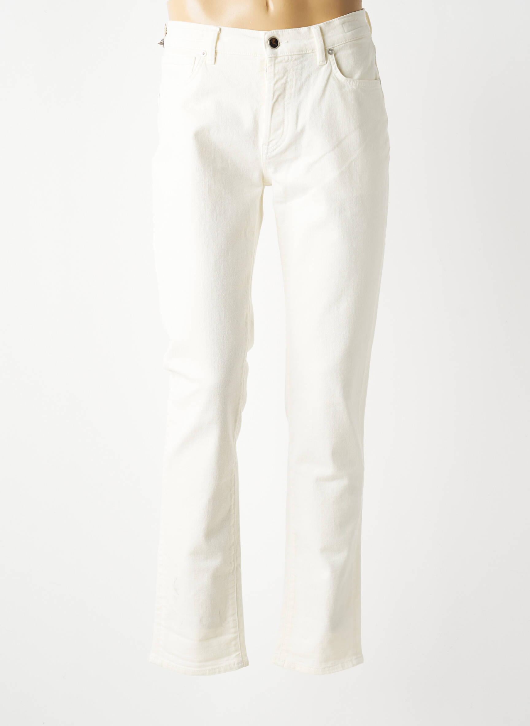 Jeans coupe slim fermeture boutonnée sur le devant taille normale blanc BARMAS homme