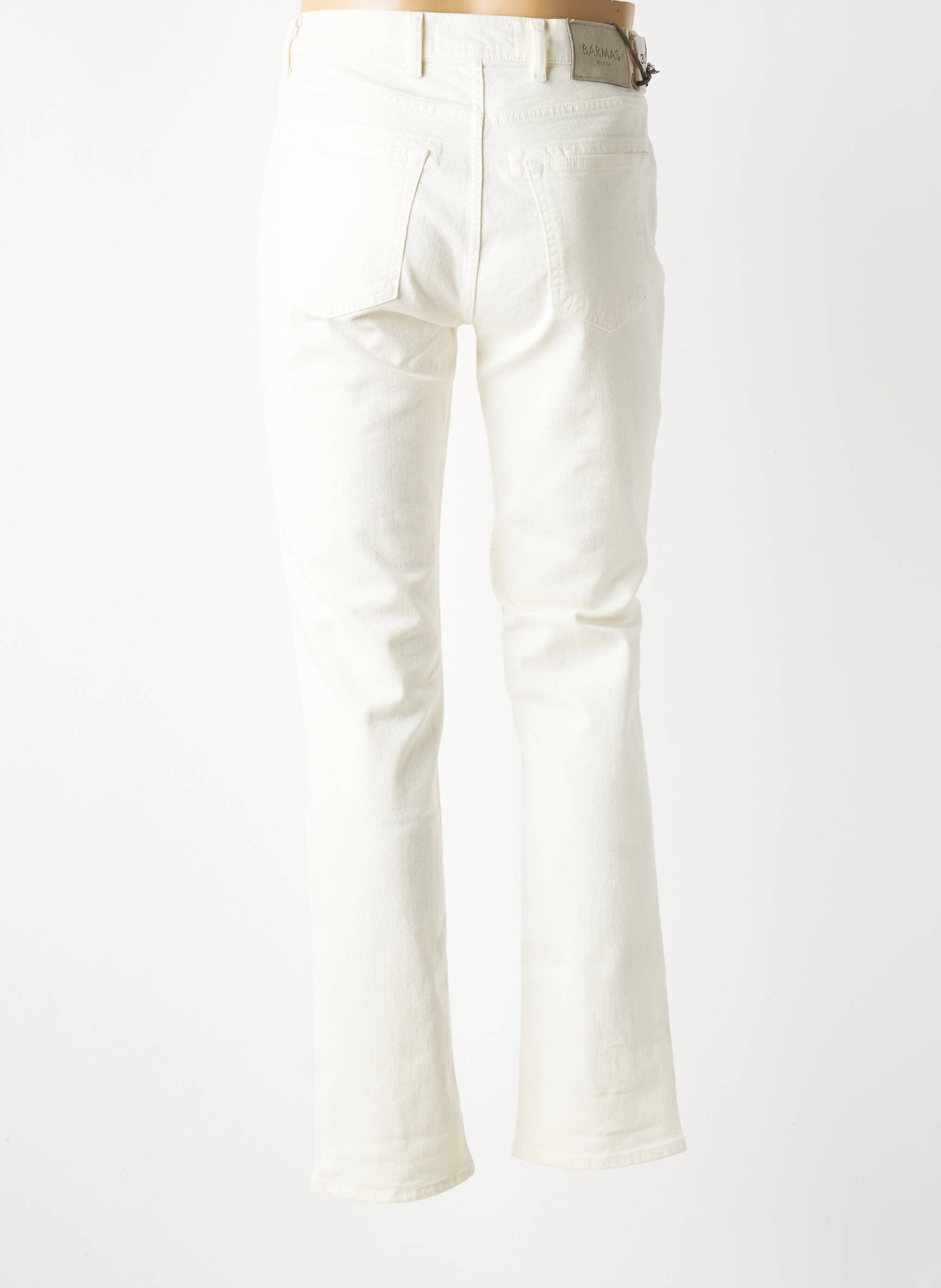 Jeans coupe slim fermeture boutonnée sur le devant taille normale blanc BARMAS homme