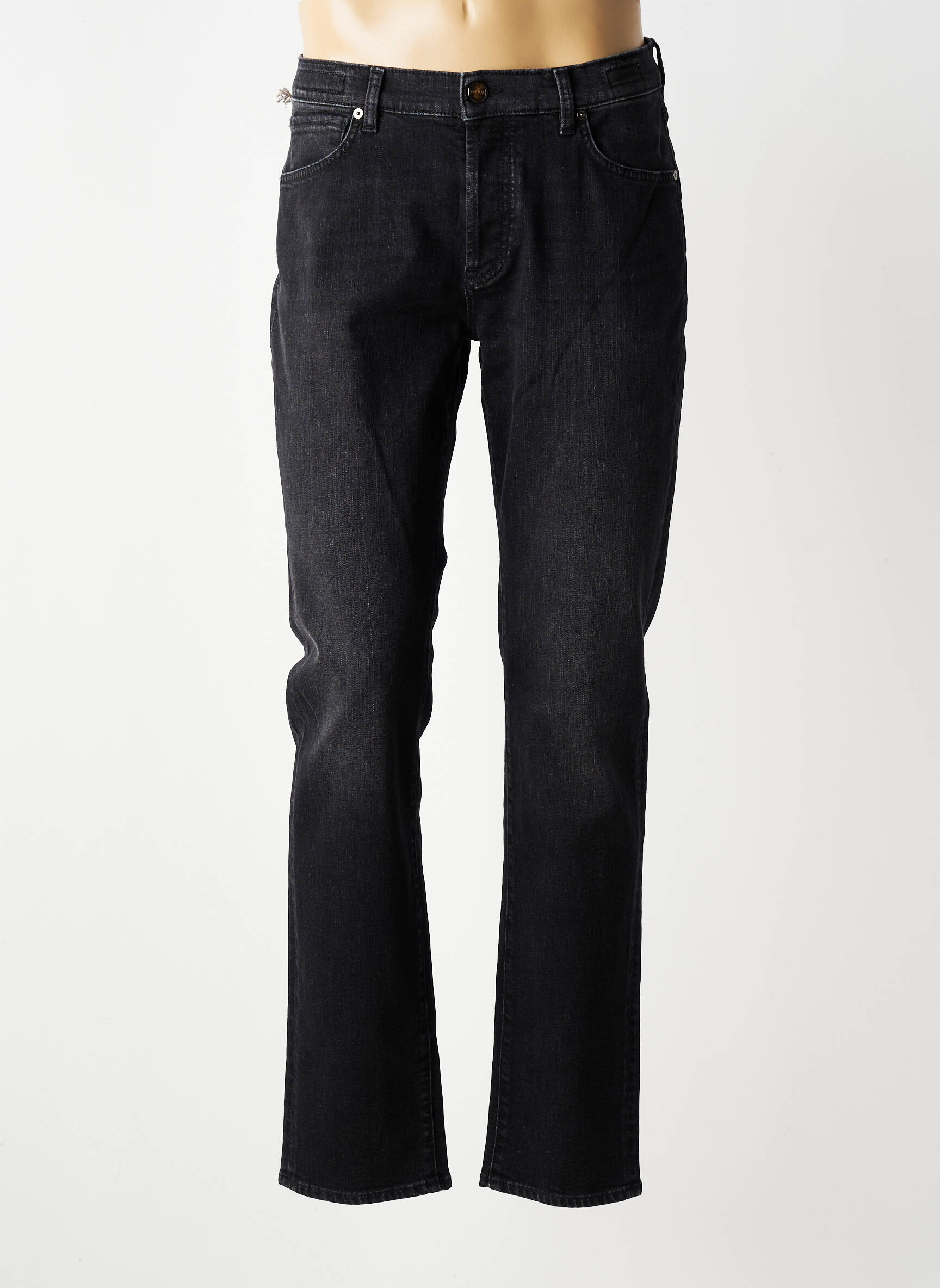 Jeans coupe slim fermeture boutonnée sur le devant taille normale noir BARMAS homme