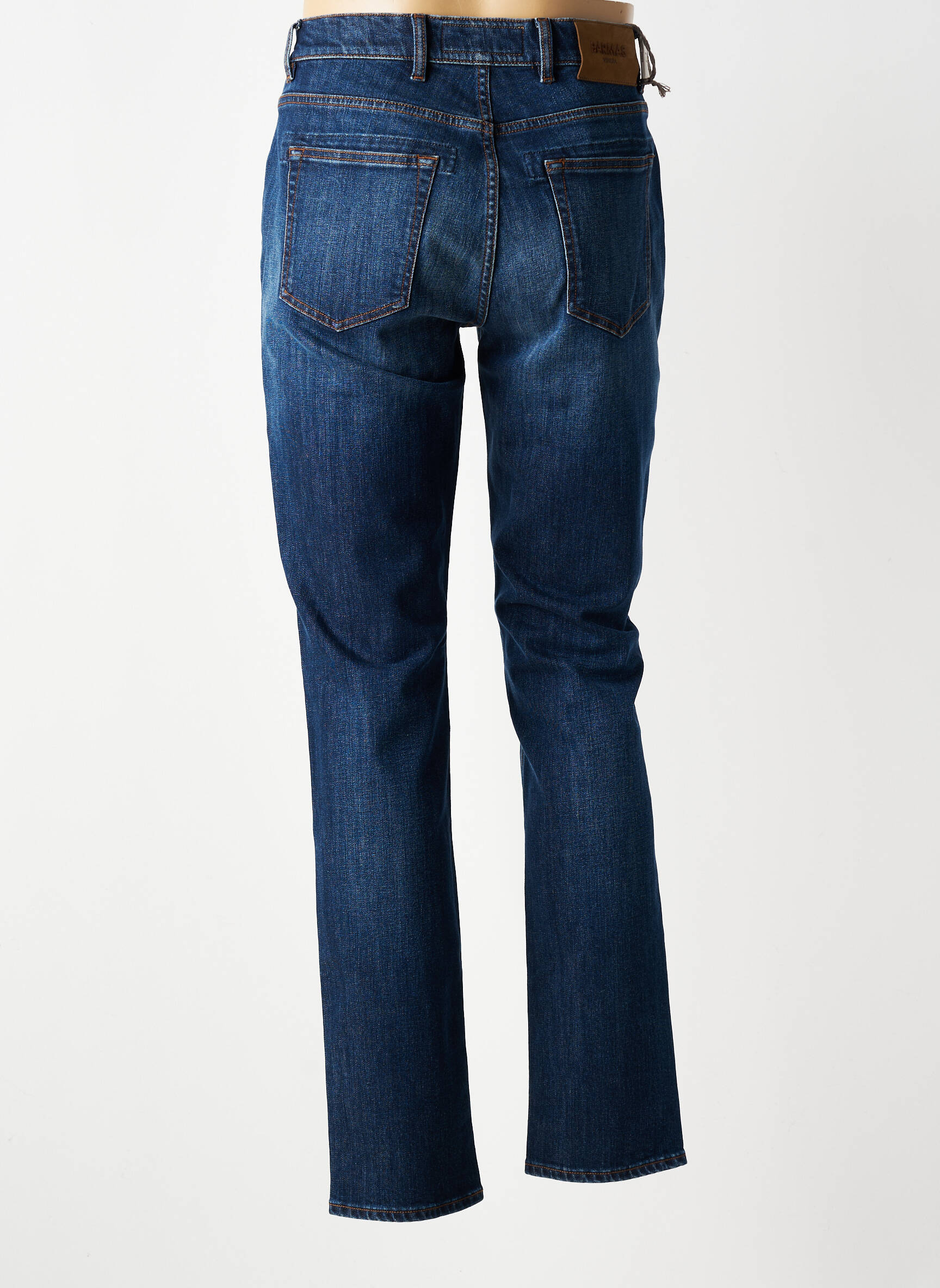 Jeans coupe slim fermeture boutonnée sur le devant taille normale bleu BARMAS homme