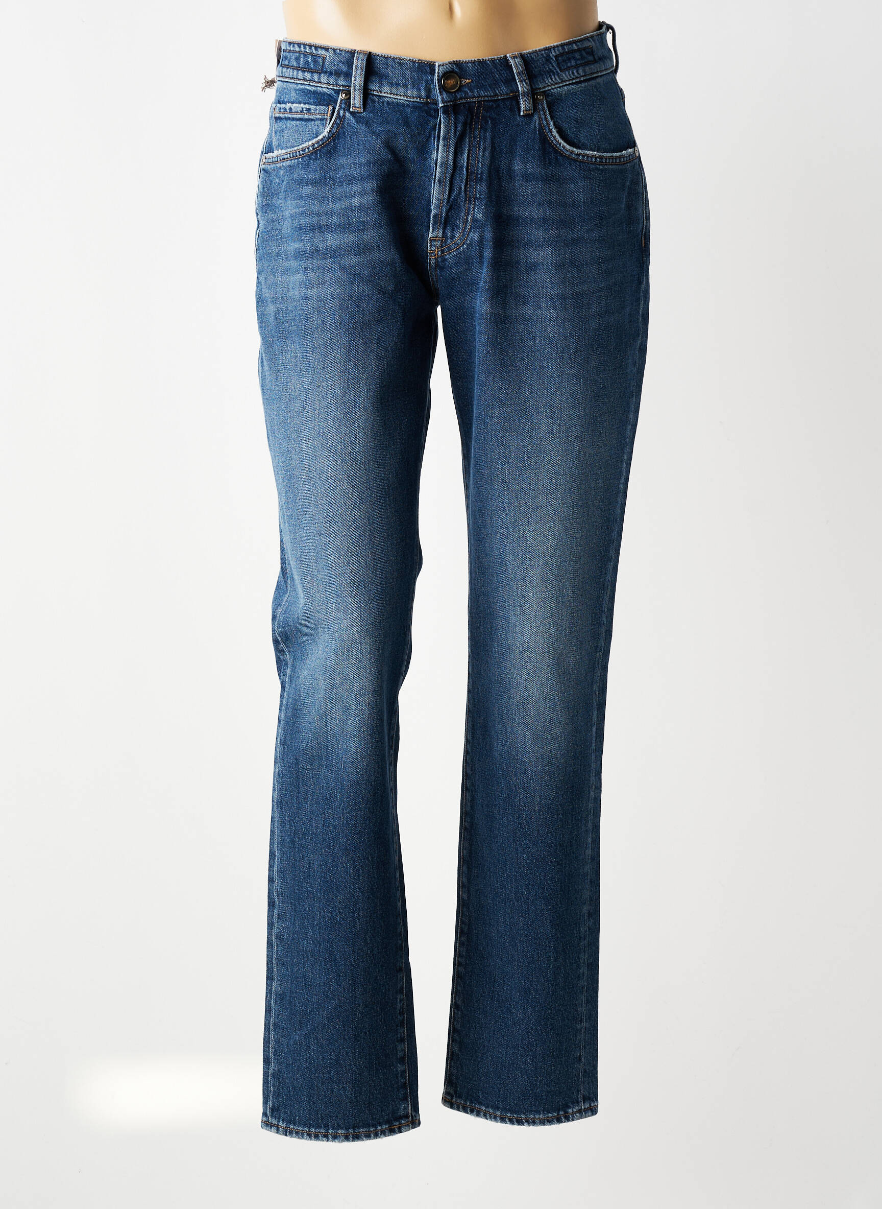 Jeans coupe slim fermeture boutonnée sur le devant taille normale bleu BARMAS homme