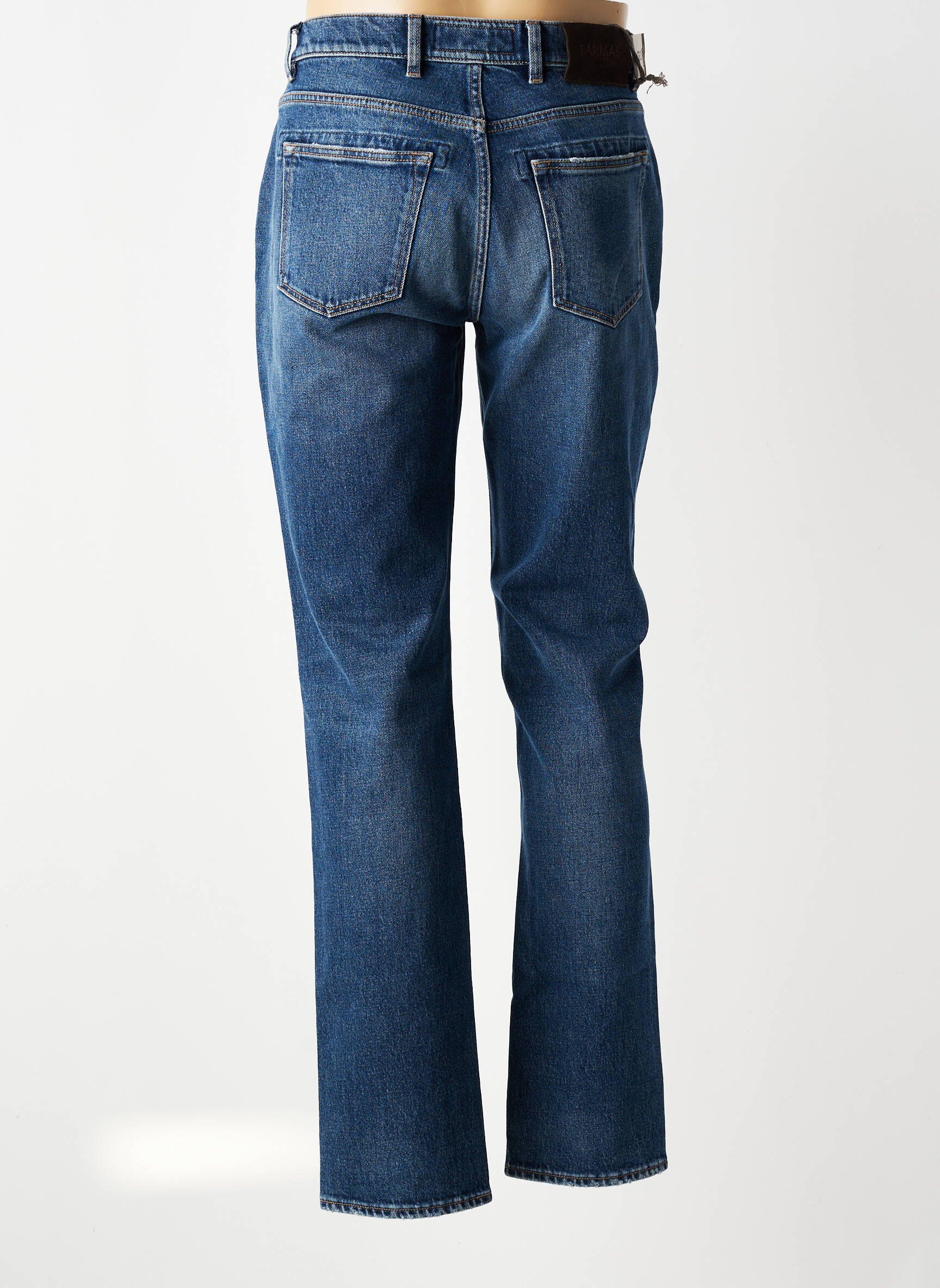 Jeans coupe slim fermeture boutonnée sur le devant taille normale bleu BARMAS homme