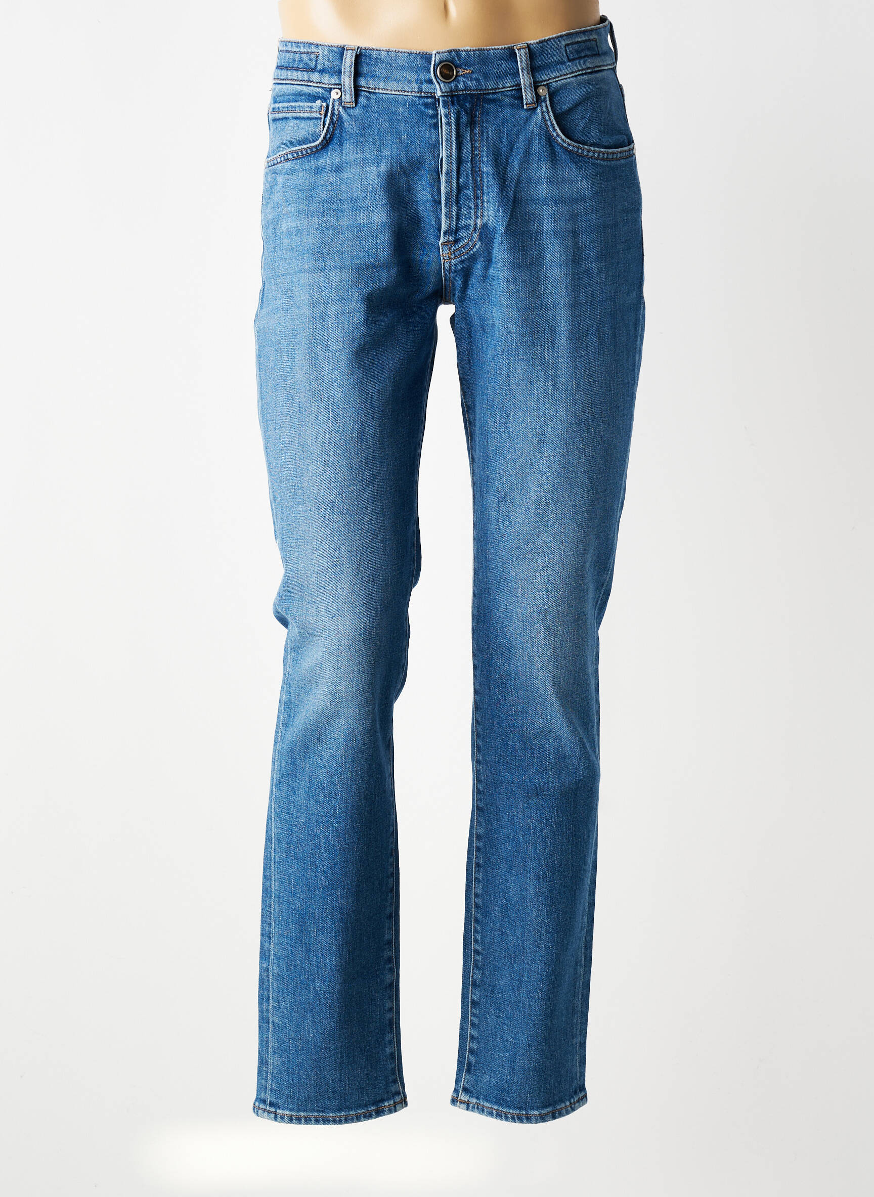 Jeans coupe slim fermeture boutonnée sur le devant taille normale bleu BARMAS homme