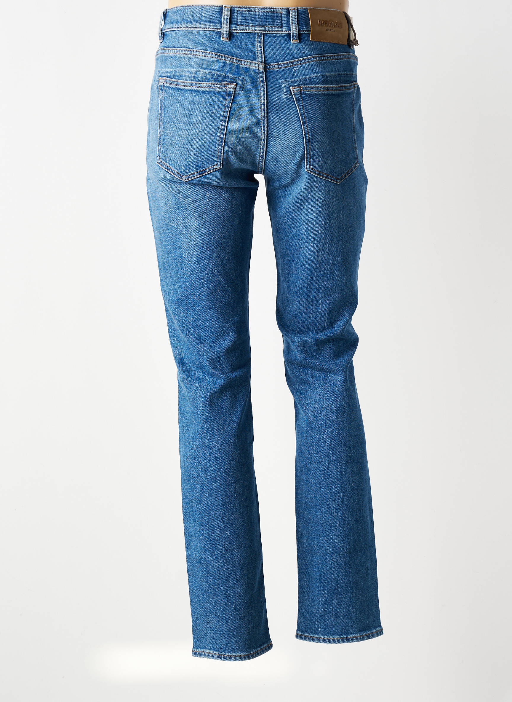 Jeans coupe slim fermeture boutonnée sur le devant taille normale bleu BARMAS homme