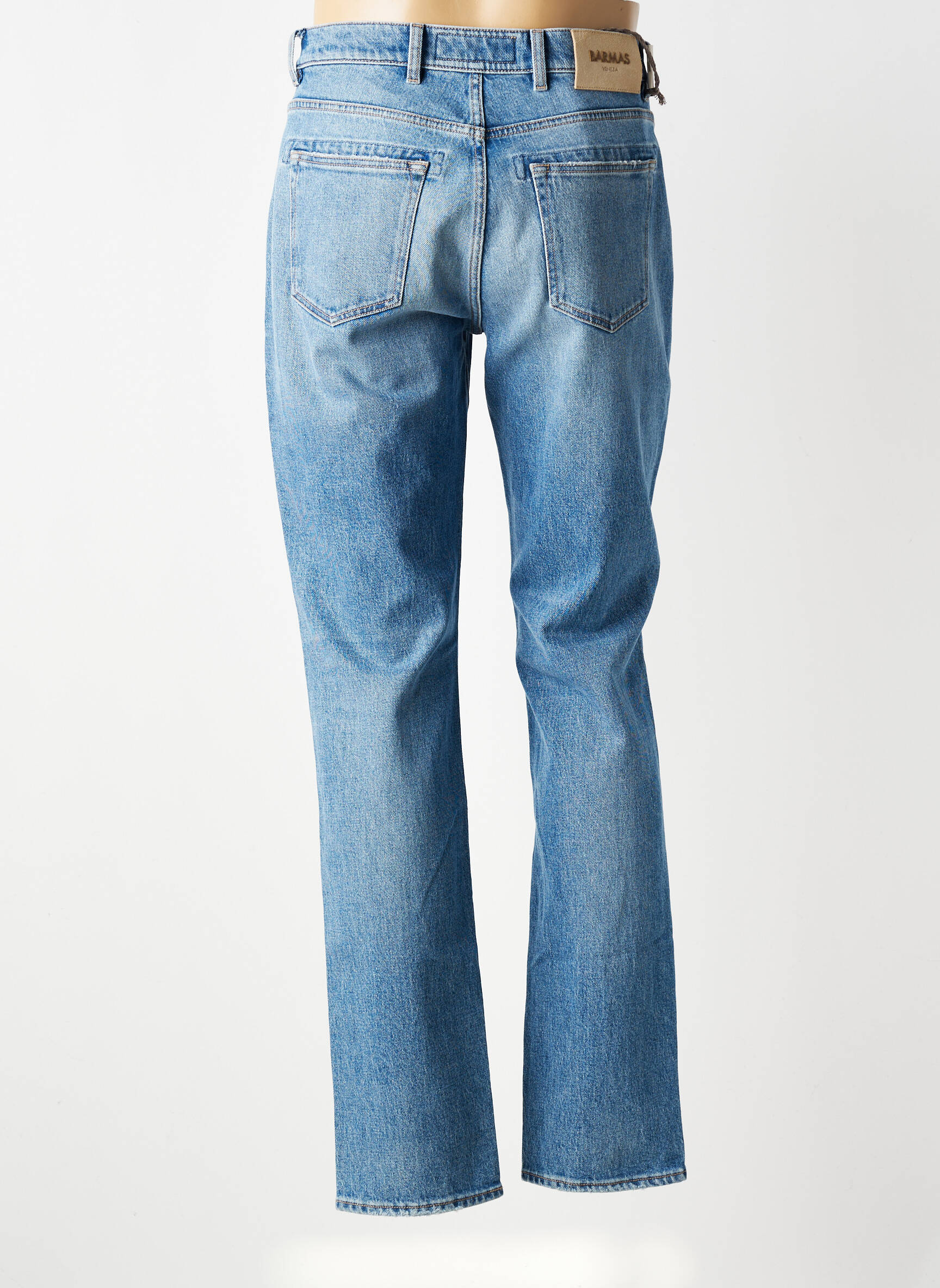 Jeans coupe slim fermeture boutonnée sur le devant taille normale bleu clair BARMAS homme