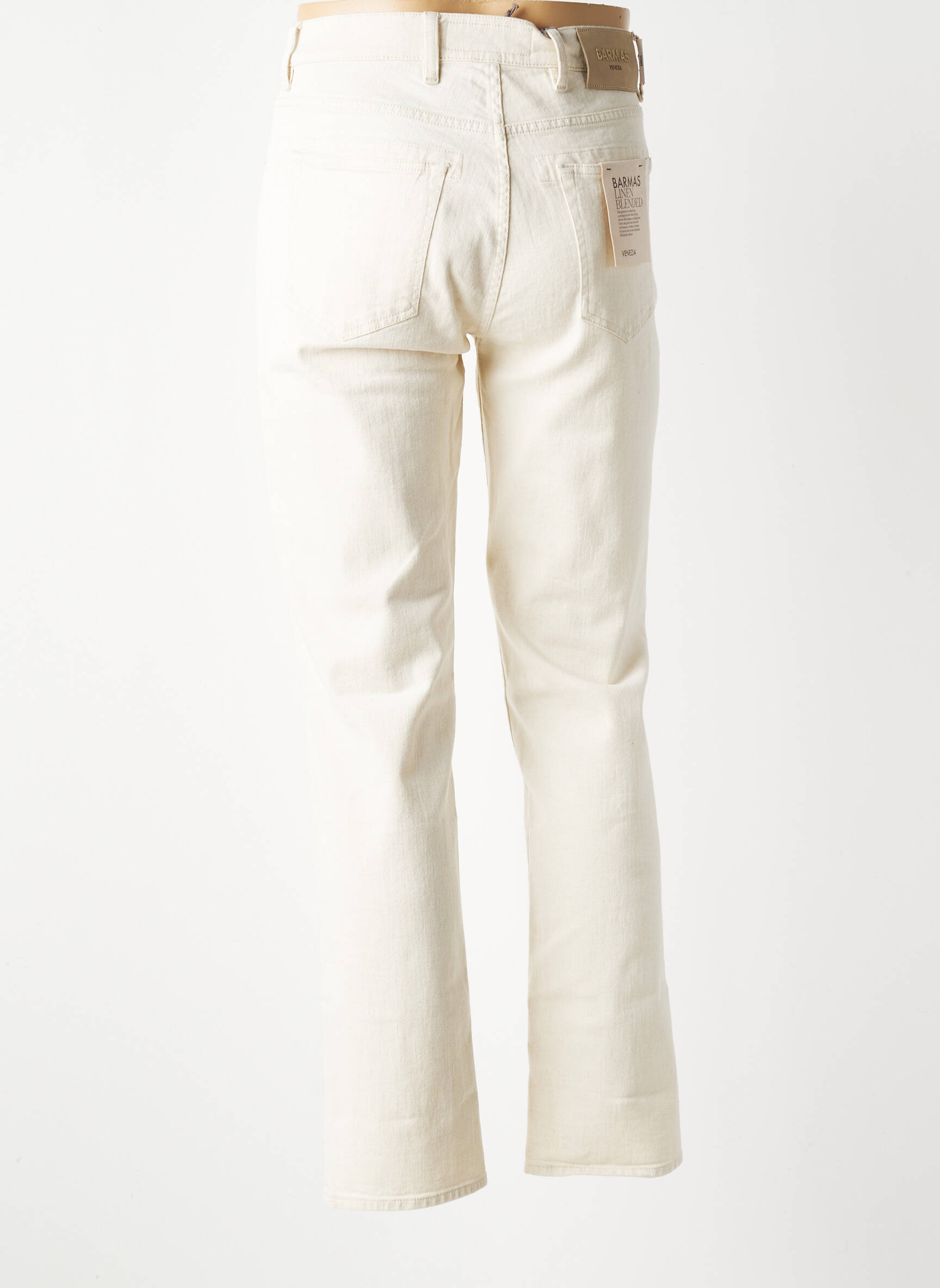 Jeans coupe slim fermeture boutonnée sur le devant taille normale beige BARMAS homme