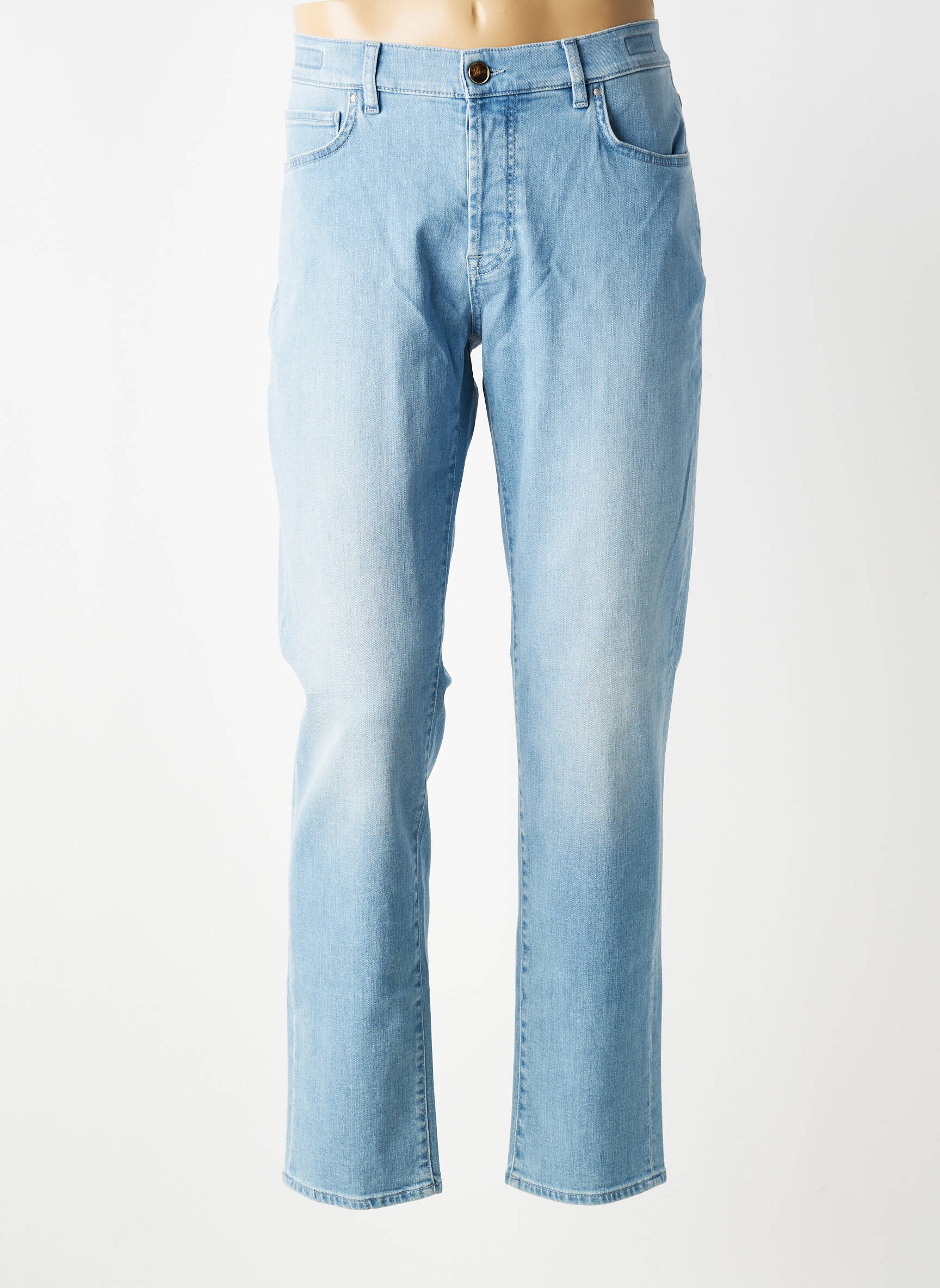 Jeans coupe slim fermeture boutonnée sur le devant taille normale bleu BARMAS homme