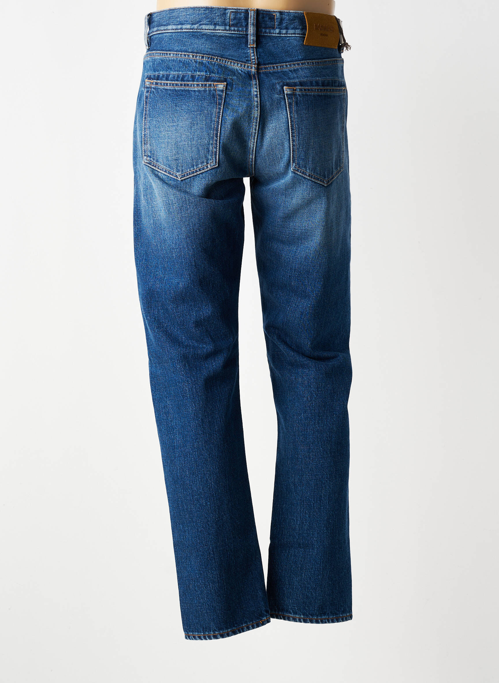 Jeans coupe slim fermeture boutonnée sur le devant taille normale bleu BARMAS homme