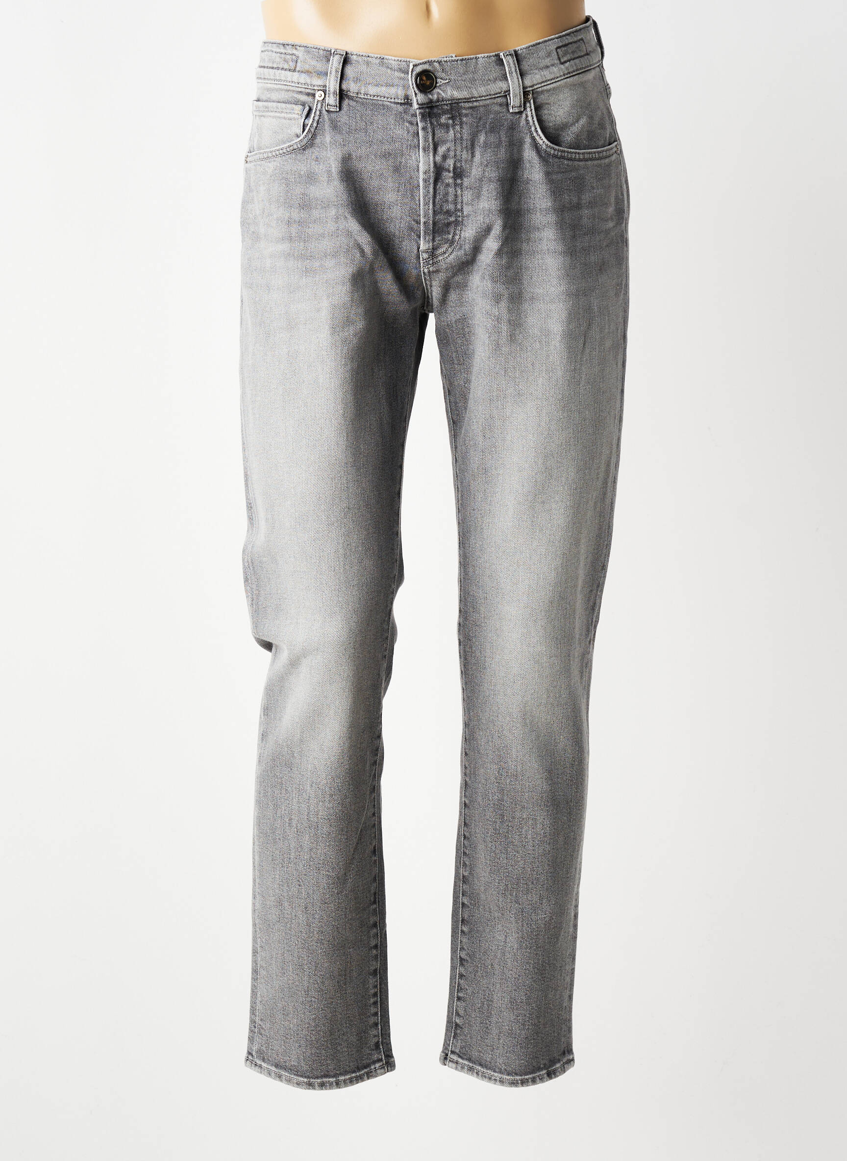 Jeans coupe slim fermeture boutonnée sur le devant taille normale gris BARMAS homme