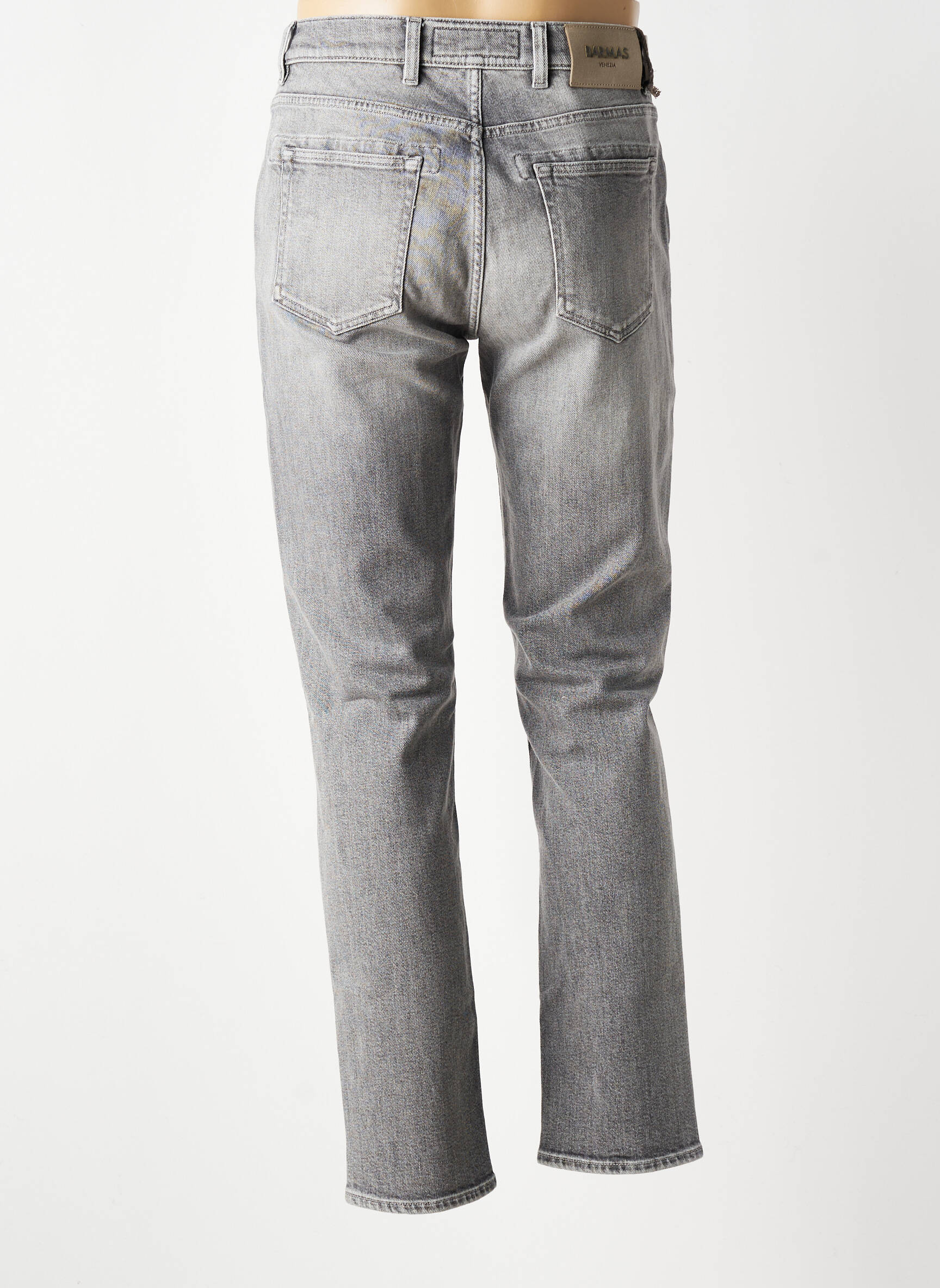 Jeans coupe slim fermeture boutonnée sur le devant taille normale gris BARMAS homme