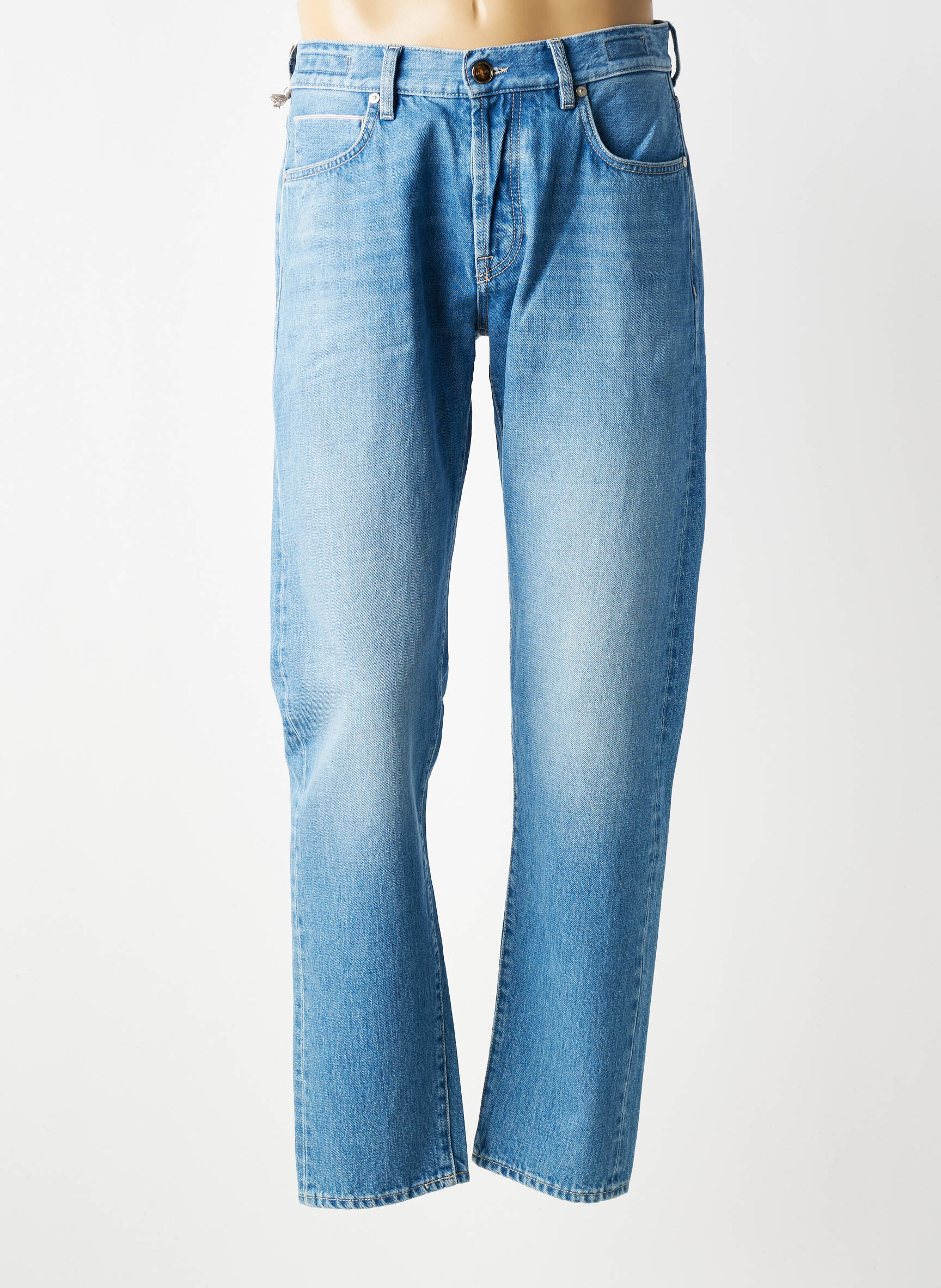 Jeans coupe slim fermeture boutonnée sur le devant taille normale bleu BARMAS homme