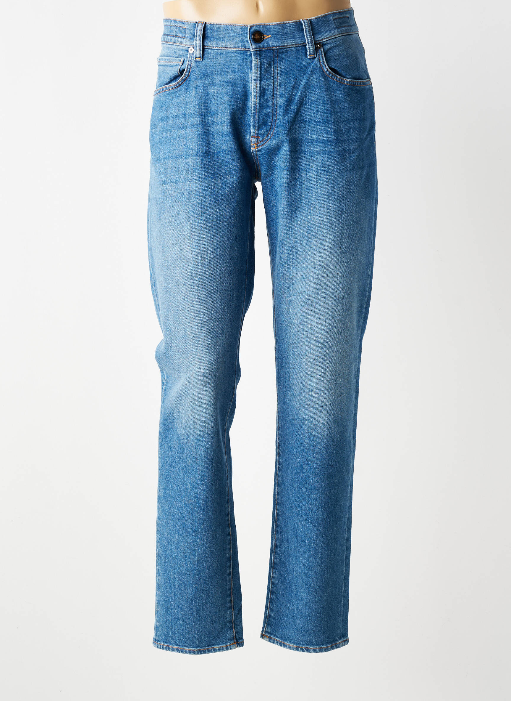 Jeans coupe slim fermeture boutonnée sur le devant taille normale bleu BARMAS homme