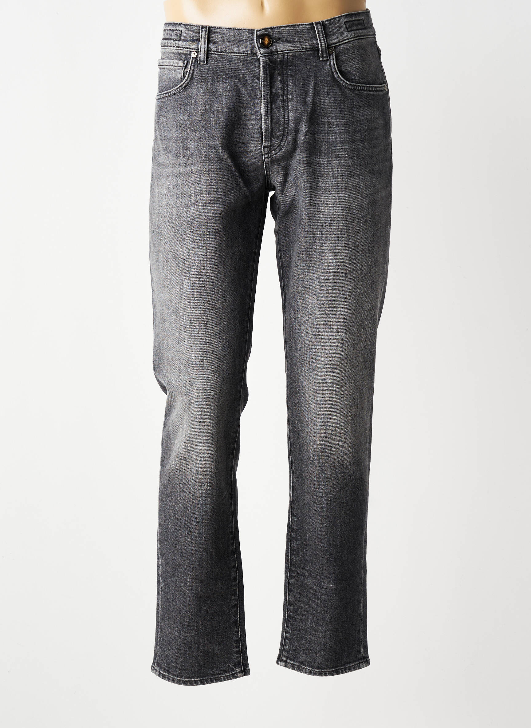 Jeans coupe slim fermeture boutonnée sur le devant taille normale gris BARMAS homme