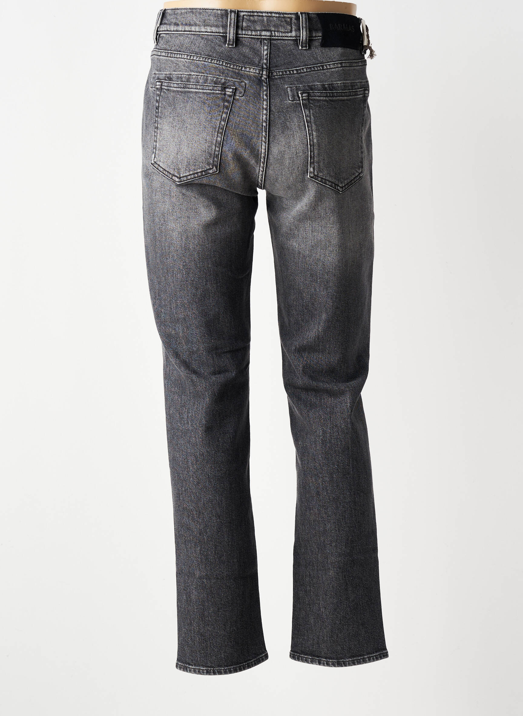 Jeans coupe slim fermeture boutonnée sur le devant taille normale gris BARMAS homme