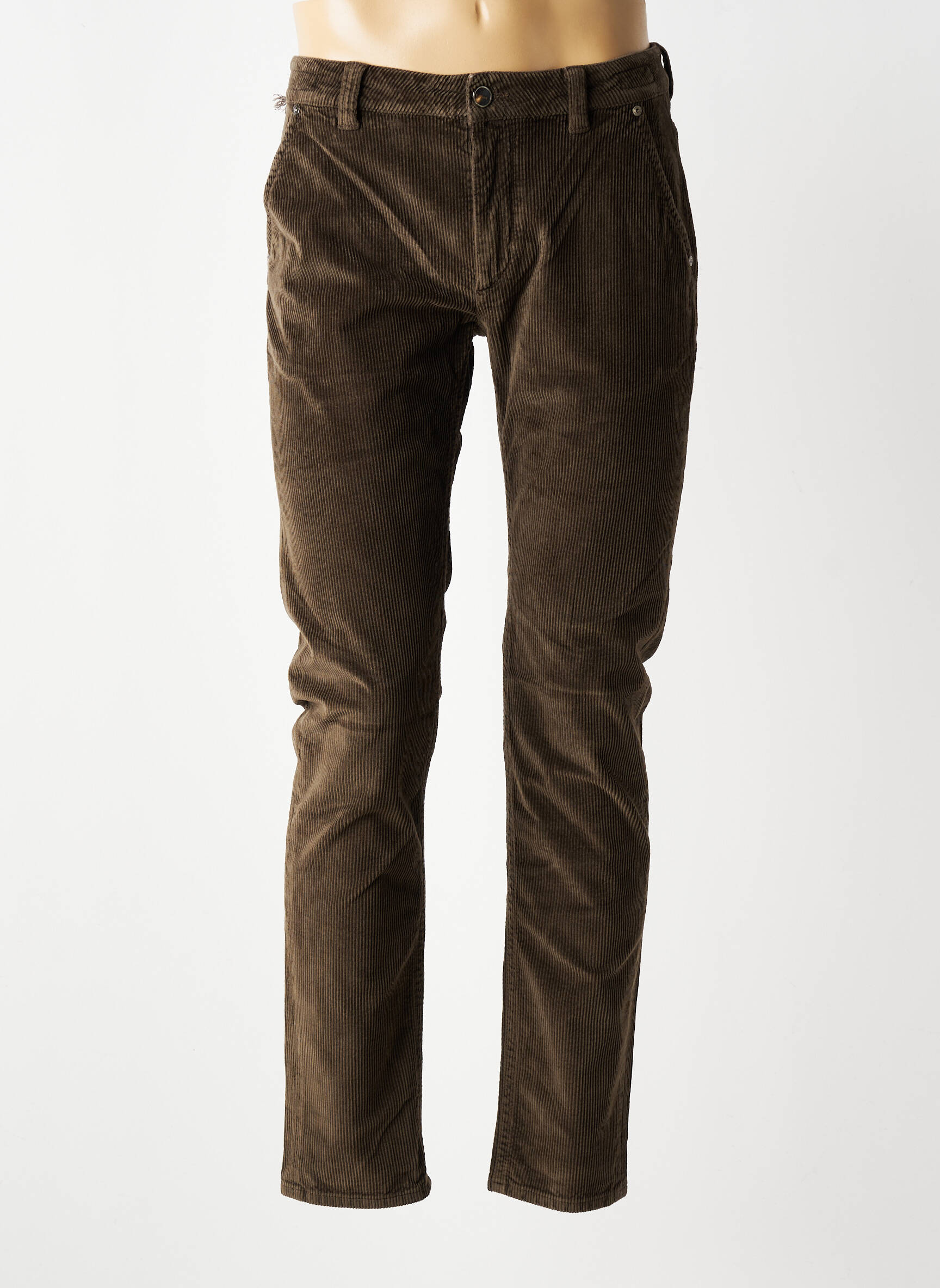 Pantalon chino stretch taille normale marron BARMAS homme