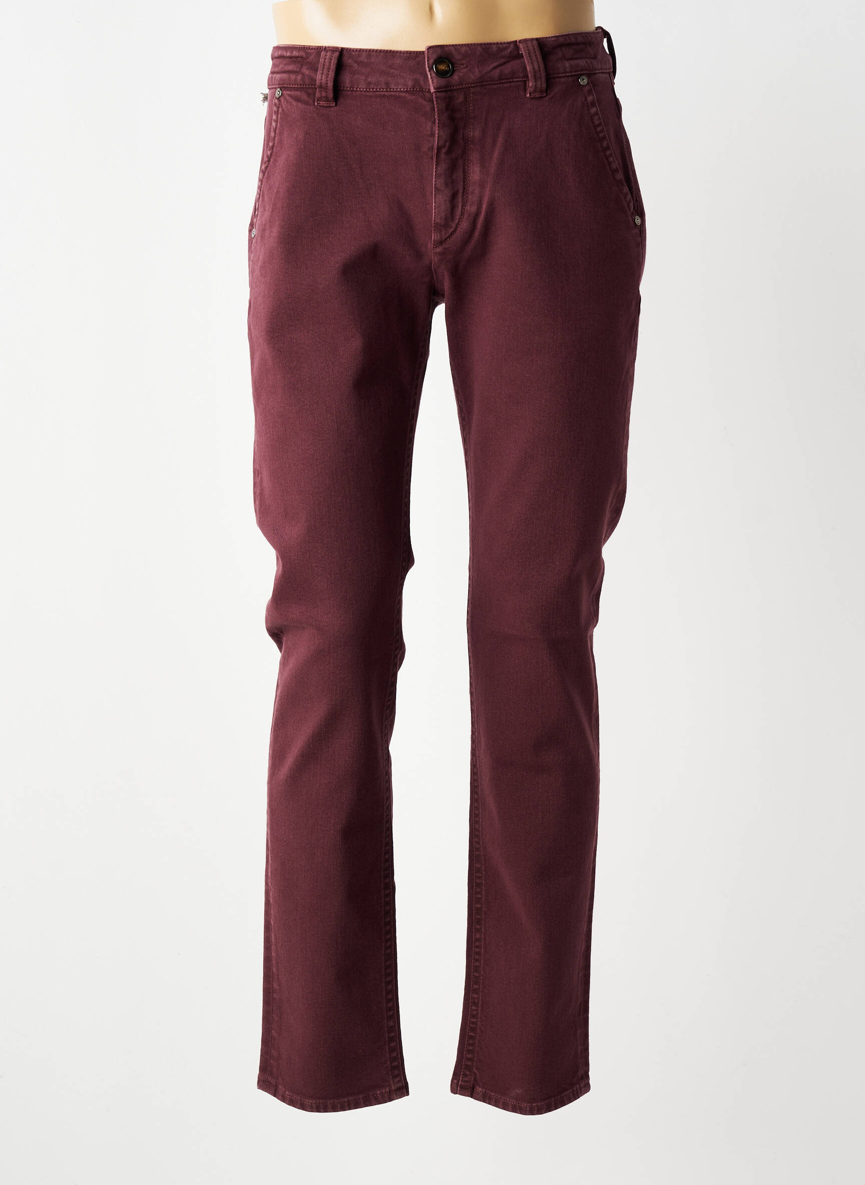 Jeans coupe slim stretch taille normale rouge BARMAS homme