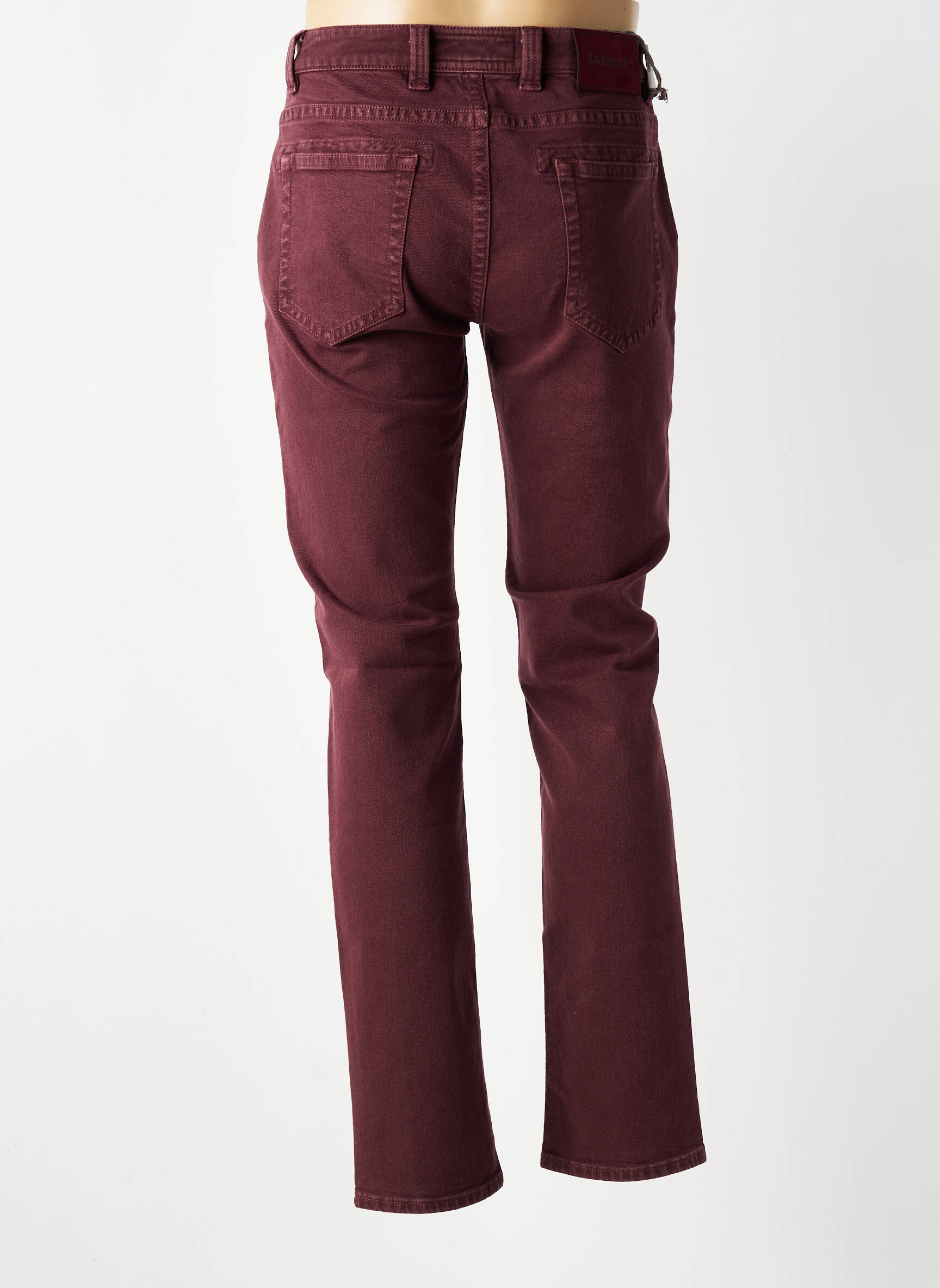 Jeans coupe slim stretch taille normale rouge BARMAS homme
