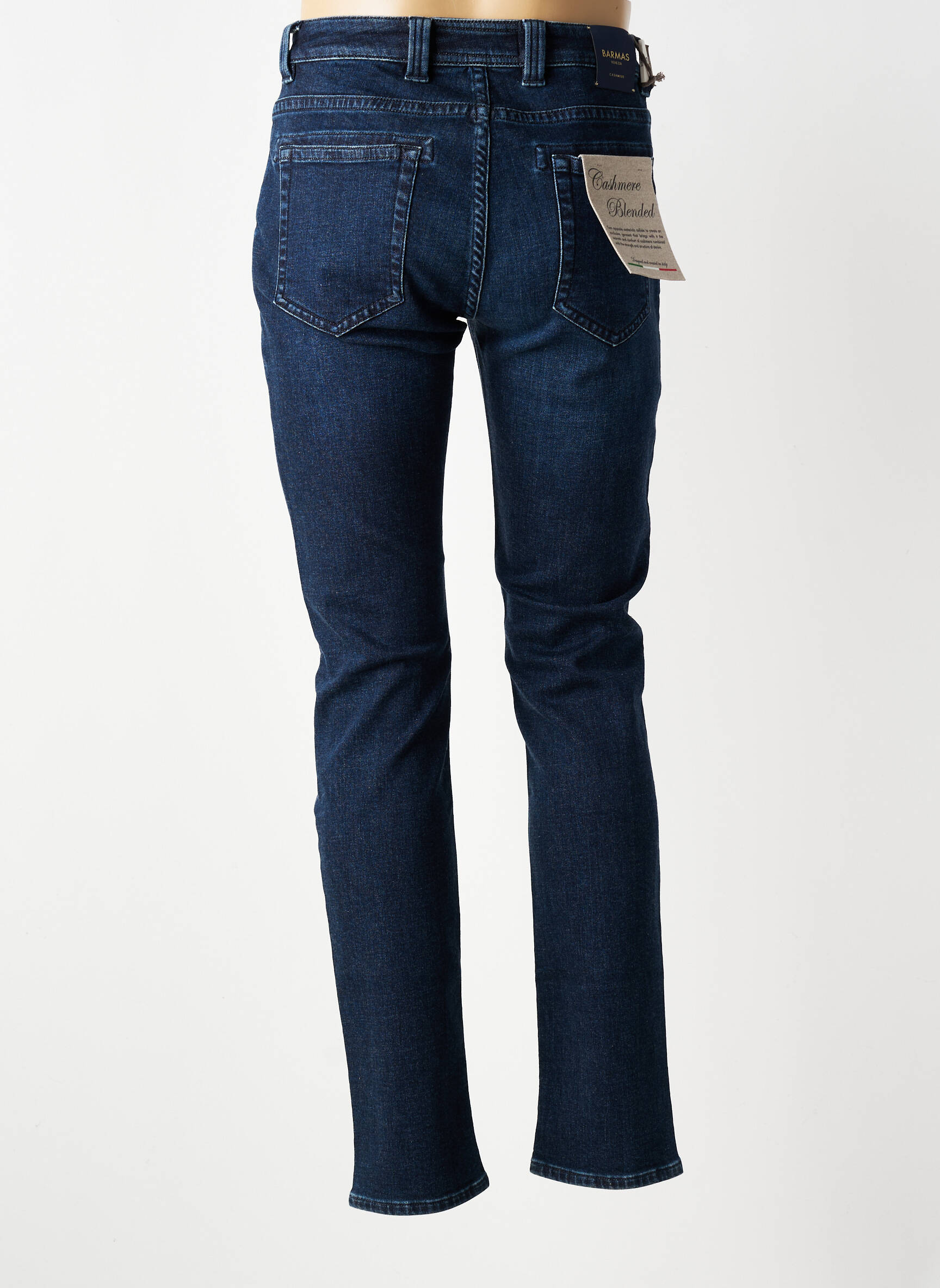 Jeans coupe slim stretch taille normale bleu BARMAS homme
