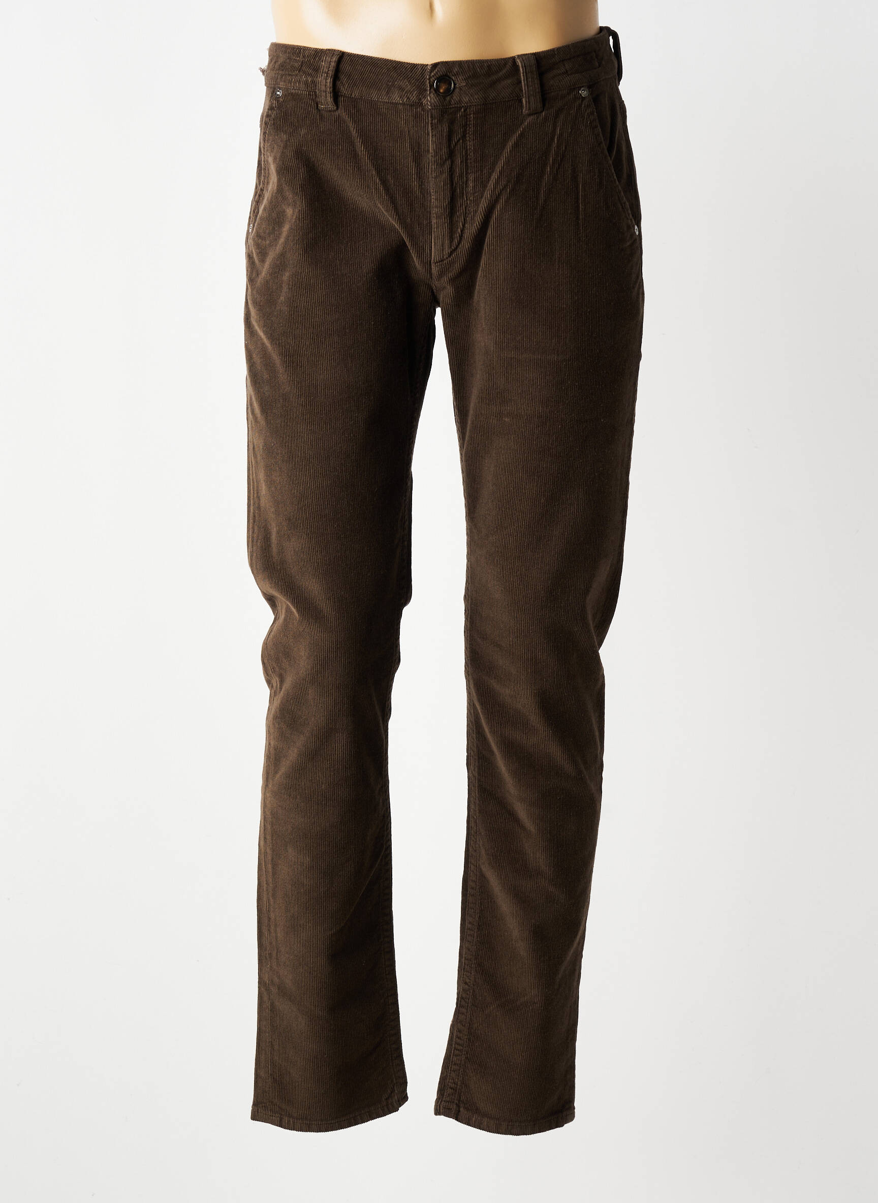Pantalon slim tissage velours taille normale marron BARMAS homme