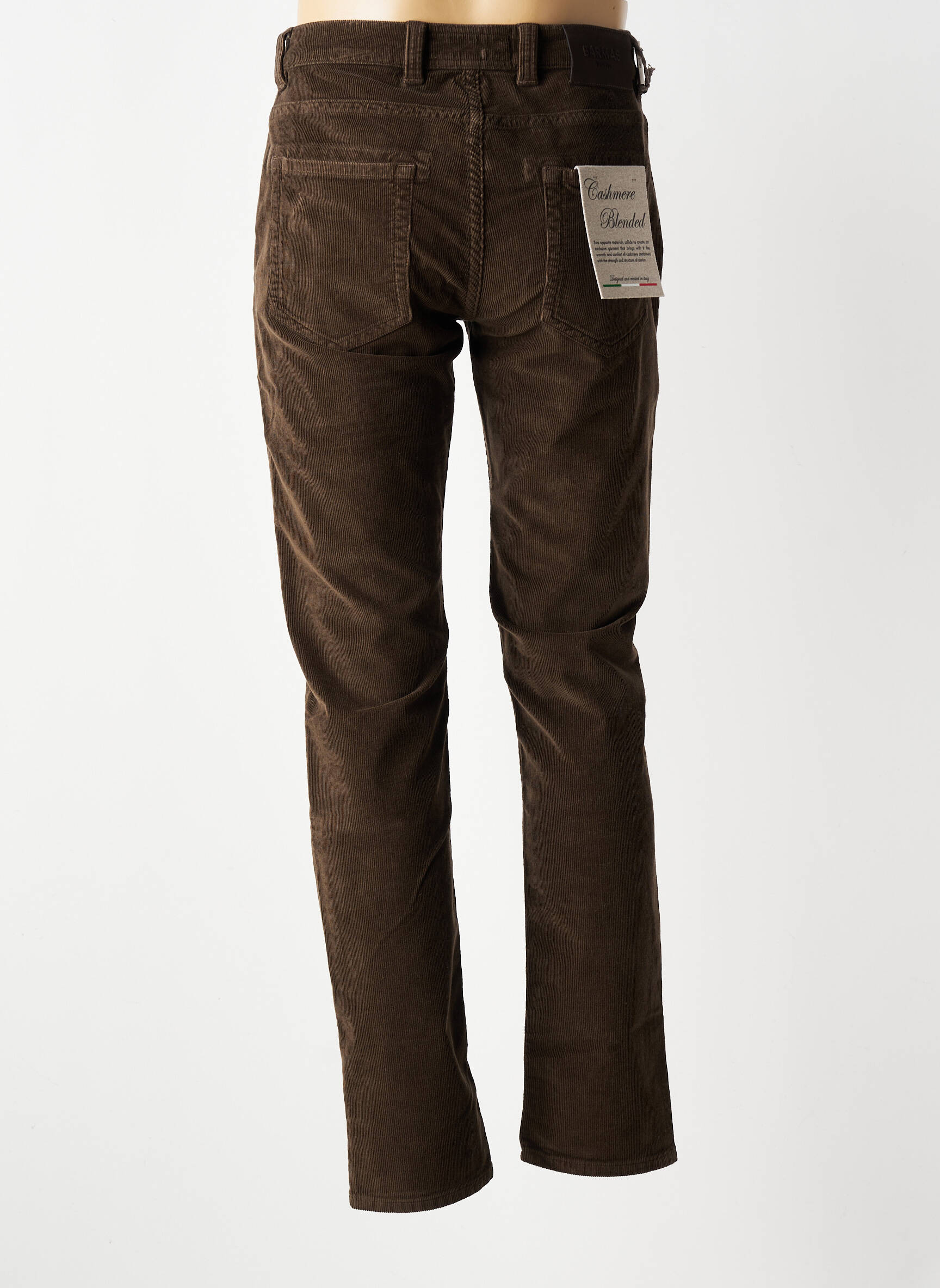 Pantalon slim tissage velours taille normale marron BARMAS homme
