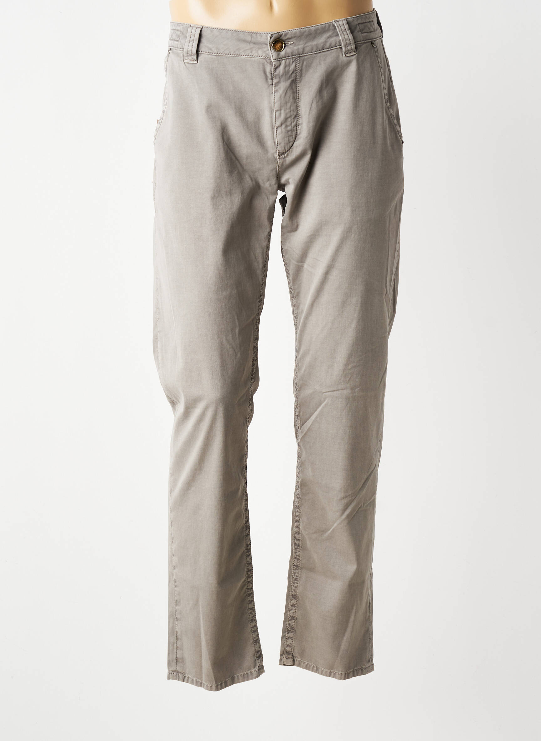 Pantalon slim tissage popeline taille normale gris BARMAS homme